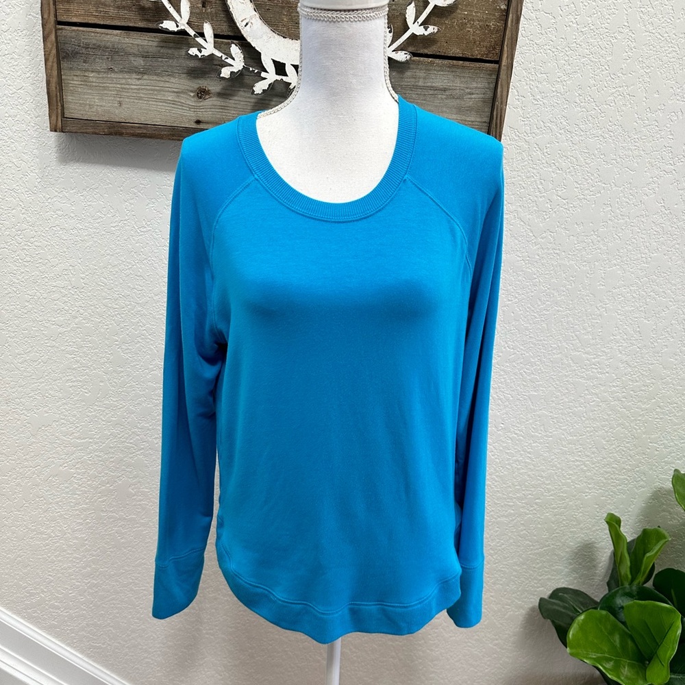 Athleta mindset pullover long sleeve sweatshirt blue ladies size M